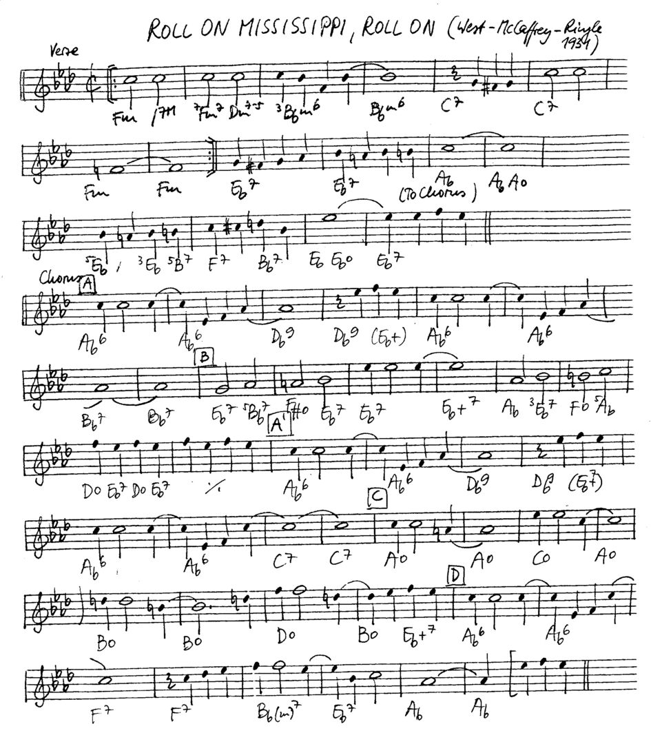 roll on mississippi leadsheet – book us for your next 20s or gatsby event